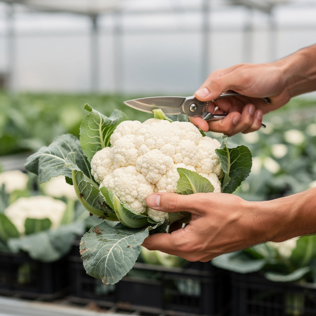 Santa Barbara Farms, LLC cauliflower farming in Lompoc, CA - fresh, high-quality cauliflower heads ready for harvest and wholesale distribution